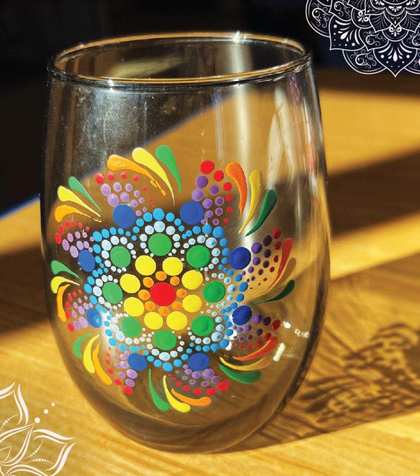 Painted wineglass